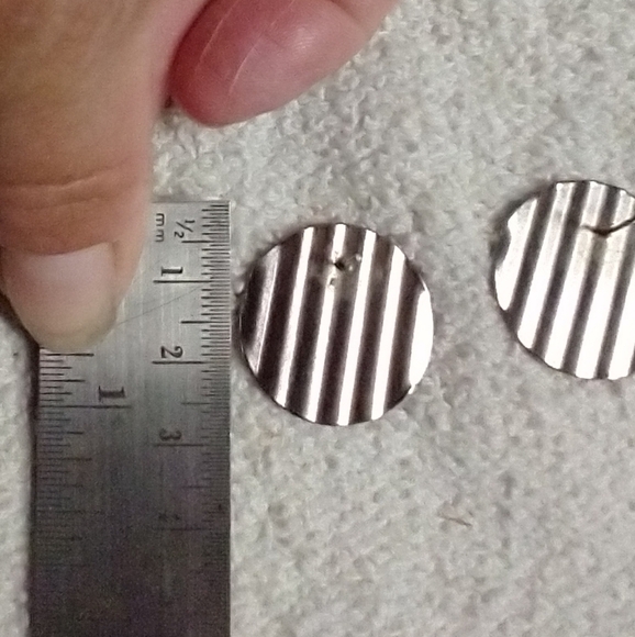 Red white blue patriotic round post earrings no backs - Picture 3 of 3